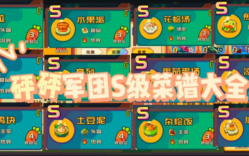 砰砰军团食谱有哪些-食谱配方大全一览